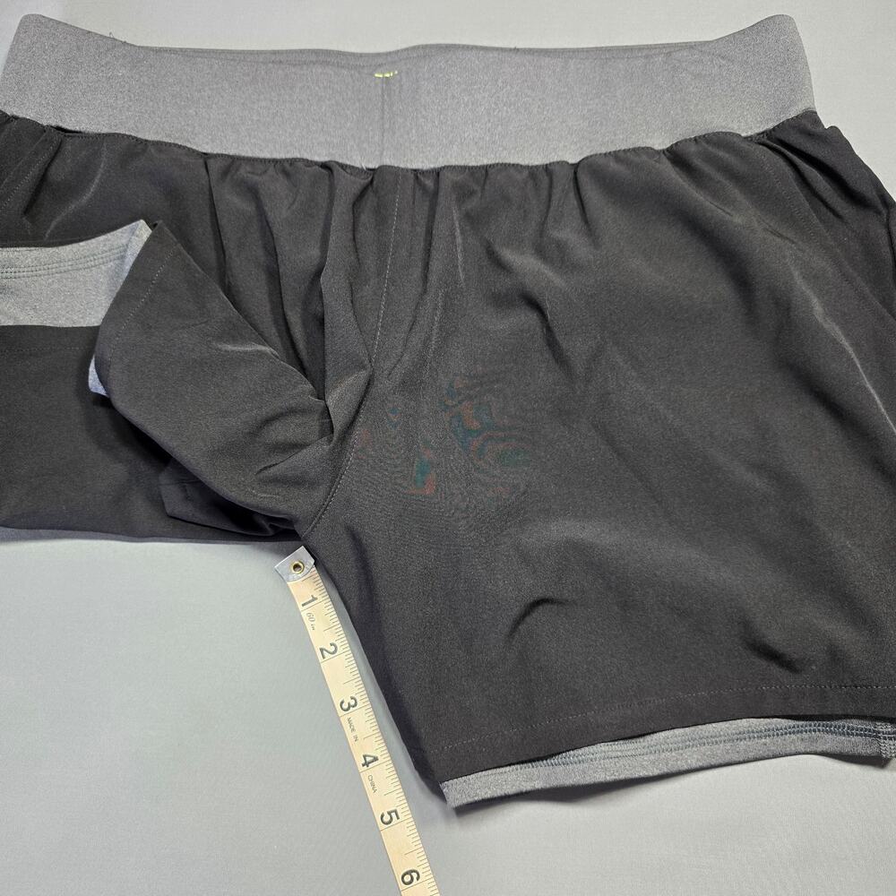 Tek Gear Black Gray Workout Shorts Stretch Sporty Inner/Outer Lined Women Size L - Picture 8 of 9